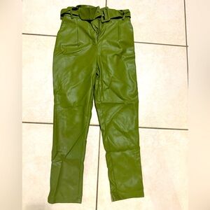 Faux Leather Military Green/Olive Pants Small